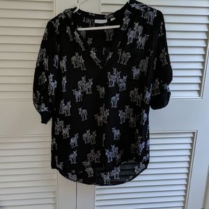 New York & Company Blouse Zebra Small